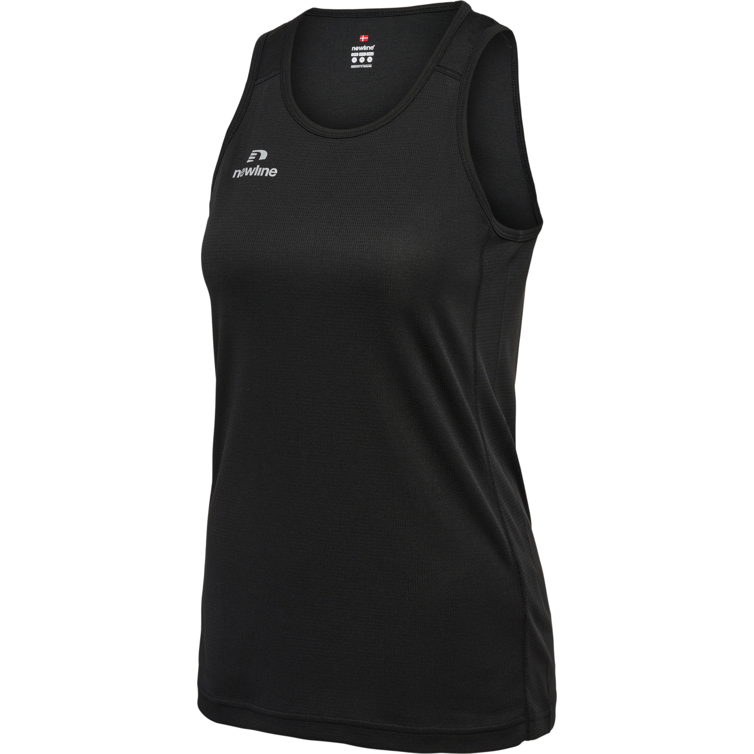 WOMEN'S ATHLETIC RUNNING SINGLET, BLACK, packshot