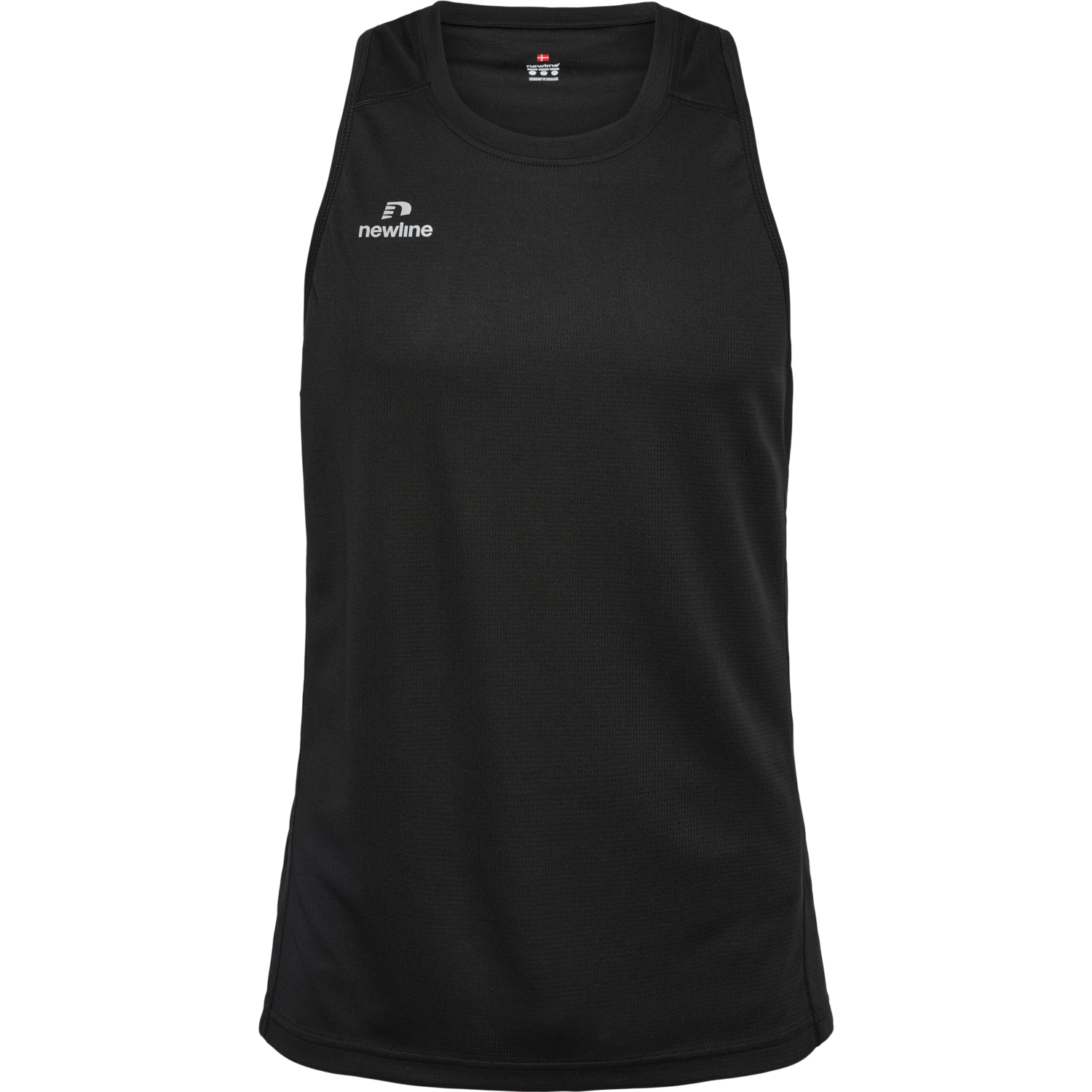 MEN'S ATHLETIC RUNNING SINGLET, BLACK, packshot