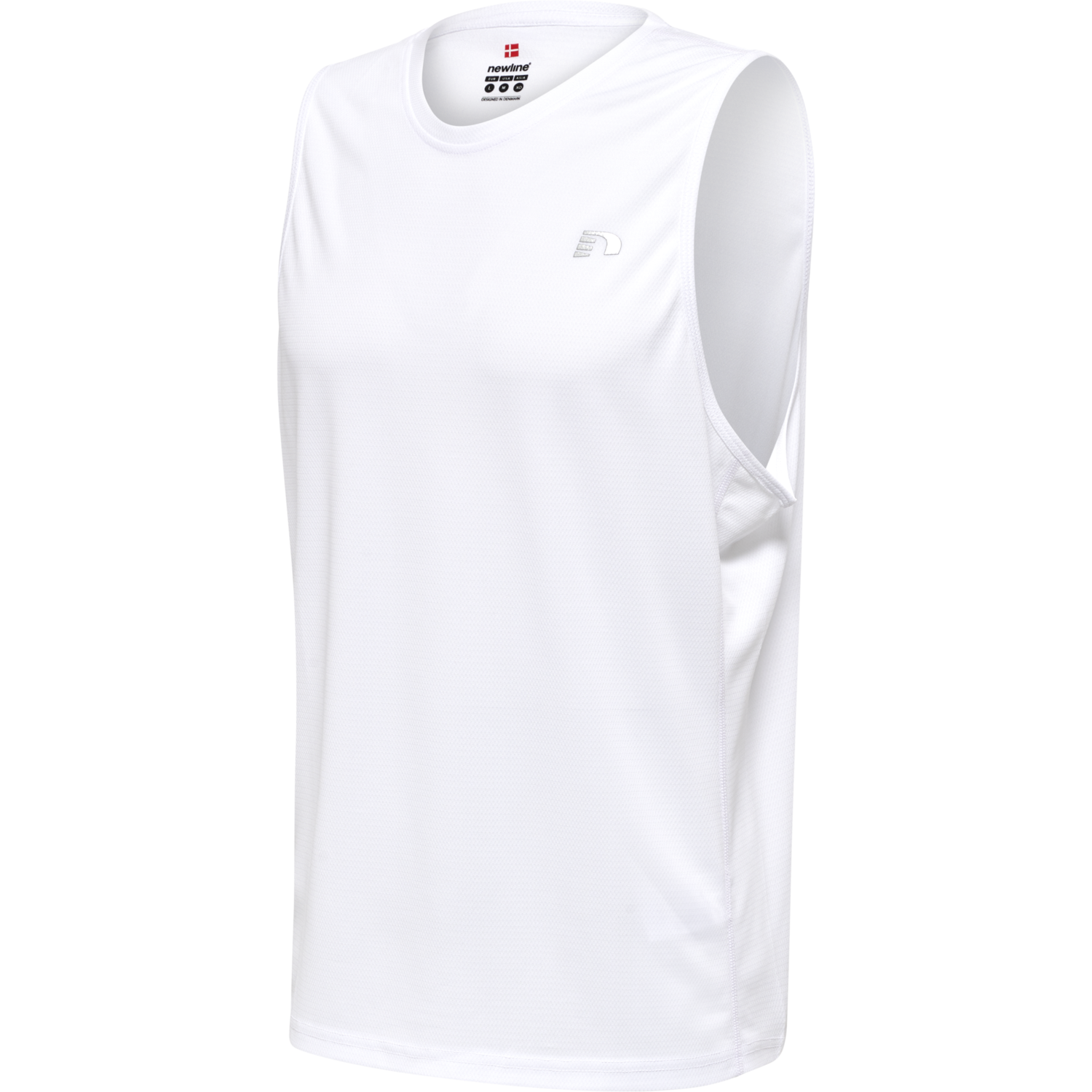 MEN CORE RUNNING SINGLET, WHITE, packshot